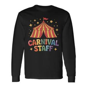 Camiseta de Manga Larga para Personal de Carnaval, Diseño de Carpa de Circo, Ropa para Eventos y Fiestas - Product Image 1