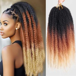 Marley Xoắn bện tóc 18 24 inch afro kinky xoăn Crochet Bím Tóc Crochet Bím Tóc tổng hợp bảo trì thấp da thân thiện - Product Image 1