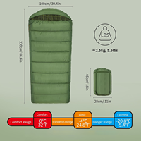 Sac de couchage pour le camping par temps froid, 100% coton flanelle, design enveloppe, pour le camping, la randonnée, la chasse, vente en gros OEM
