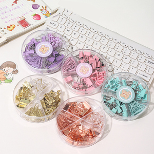 Ellen Brook 1 Caja de Clips Creativos para Encuadernación y Pioneses en Oro y Oro Rosa, Lindos Pioneses en Espiral para Papel, Set Combinado de Oficina con Pioneses y Clips - Product Image 1