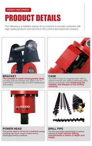 Hot mạnh mẽ 2-40tons nhỏ nhỏ máy xúc file đính kèm thủy lực Trái Đất với mặt đất Trái Đất khoan khoan Digger đất khoan ổ đĩa - Product Image 4