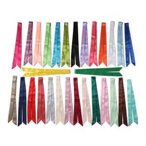 Luxury Long Narrow Silk Ribbon Digital Printing Wrist Bag Handle <b>Tie</b> Striped Design Fashion Accessory Scarf - Product Image 3