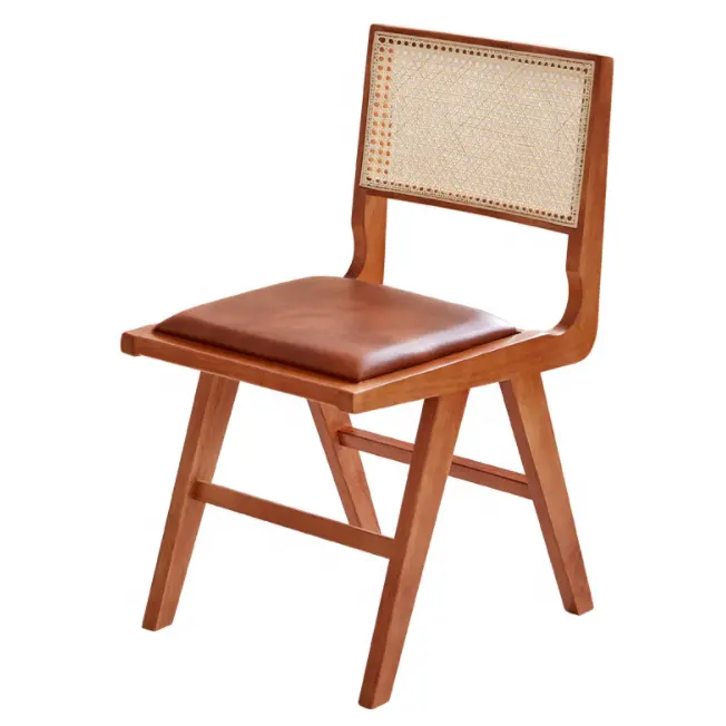 Excellent price Antique Nordic Restaurant Furniture Rattan/Wicker Chair Solid Wood Dining Chair