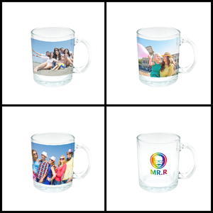 M R.R 11oz Sublimación Blanks <span class=keywords><strong>Taza</strong></span> transparente de vidrio transparente, tazas de café con asa para transferencia de recubrimiento térmico de calor - Product Image 4