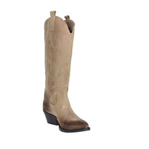 Bottines de cow-boy pour femmes en daim brun style western talon moyen - Product Image 5