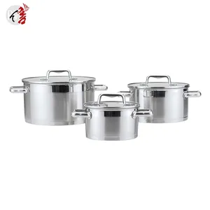 Conjunto de vaso de casserole de aço inoxidável, em massa, 6 peças