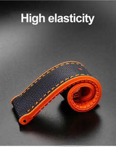 새로운 디자인의 노란색 FKM 시계 밴드 18mm 20mm 22mm 23mm 24mm 범포 고무 하이브리드 시계 스트랩 21mm 선원 다이버 시계