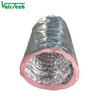 Conduit flexible R6 R8 pour HVAC, en aluminium, isolé en fibre de verre, conduit d'air flexible