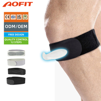 Aofit Sangle de genou réglable et respirante pour la course et le basketball, avec coussinet en silicone à rebond élevé pour le soulagement des douleurs du tendon rotulien