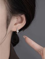 Boucles d'oreilles en argent sterling 925 avec double diamant de 0,6 carat et 2 moissanites, design tendance pour femmes âgées, luxe léger
