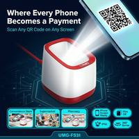 Lecteur de codes-barres 2D QR de bureau robuste FS31 IP42 à détection automatique pour écran de téléphone, lecteur USB pour paiement mobile en supermarché