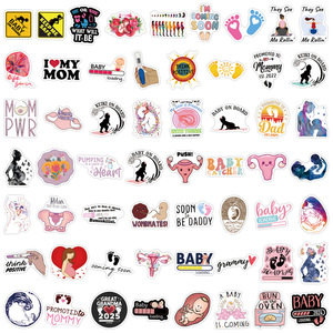 55PCS Grossesse dessin animé fête des mères cadeau bébé à bord autocollant - Product Image 3