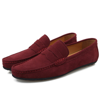 Mocassins en daim pour homme, style penny loafers, faciles à enfiler, chaussures de conduite décontractées, 10 couleurs disponibles, tailles 38-47