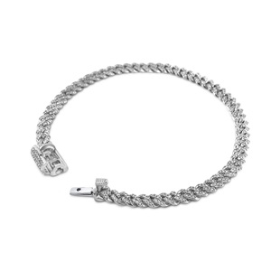 Pulsera de Eslabones Cubanos con Diamantes VVS Cultivados en Laboratorio, Corte Brillante Redondo, Joyería Fina de Lujo de Diseñador - Product Image 3