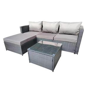Ensemble de meubles de patio modernes en forme de L 3 pièces Sofa de conversation sectionnel en osier Protection UV Cadre en acier Coussins UKFR - Product Image 3