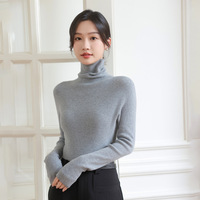 Suéter de cuello alto sin costuras para mujer, mezcla de lana, ajuste ceñido, acanalado, capa base, jersey, venta al por mayor, económico, cálido, ropa interior, tops