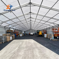 Carpa de Almacenamiento Portátil de Aleación de Aluminio de 30x60m, Cobertizo Temporal para Taller con Cubierta de PVC para Obras de Construcción