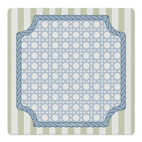 Tapis de Mahjong Personnalisé en Gros, Bordure en Corde, Motif Tressé Vert Sauge, Tapis de Jeu de Cartes OEM