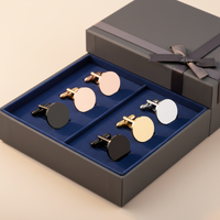 Boutons de manchette minimalistes pour hommes en acier inoxydable poli miroir, gravés au laser, vierges, cadeaux d'affaires