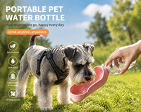Bouteille d'eau portable pour animaux de compagnie, bouteille d'eau pliable pour chien, bouteille de voyage en silicone anti-fuite pour la promenade des chiens et des chats en extérieur