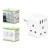 Adaptateur secteur UK en promotion, prise UK/EU/US, multi-prises + USB-A et Type-C, 2 ports de charge rapide, adaptateur multifonction, personnalisation