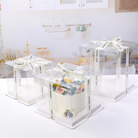 Tailles Personnalisées Nouveau Style Boîte à Gâteau Transparente Fête d'Anniversaire de Mariage Petite Boîte à Gâteau Transparente Rectangle
