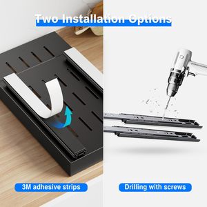 2 Gói Kéo ra khỏi tủ tổ chức 21.8 "Sâu trượt ra ngăn kéo dính kéo ra ngăn kéo nhiệm vụ nặng nề kéo ra khỏi kệ cho nhà bếp - Product Image 4