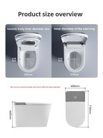 Bidet intelligent entièrement automatique avec réservoir d'eau intégré, sans limitation de pression d'eau, double capteur, massage chaud et froid intégré