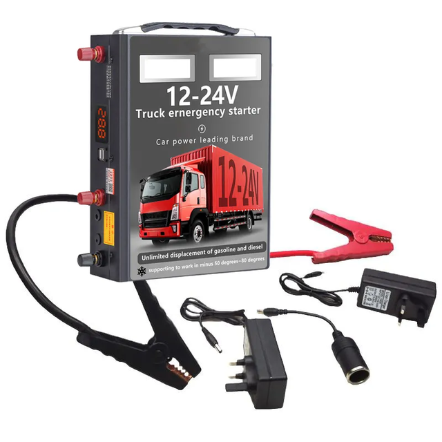 Multi-function High-Duty Portable Power Bank 12V 24V Lithium-ion Polymer 5000A Peak Current LED Light Motorcycle Jump Starter