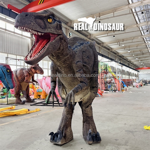 Realistic Life Size Robotic Velociraptor <strong>Dinosaur</strong> <strong>Costume</strong> with Metal Frame for Indoor Shows - Product Image 4