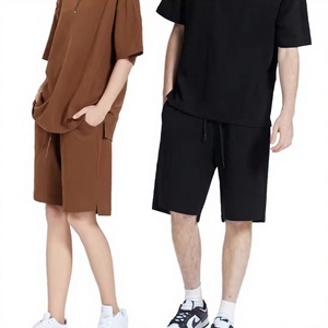220G Summer Worsted Bermuda Shorts Wholesale Custom Blank Polyester/Cotton Unisex Heavy Running Workout Thick Oversized Men's - Product Image 3