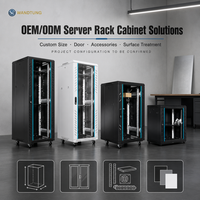 Armoire de serveur 22U avec rails réglables de 1000 mm de profondeur, système de routage de câbles et structure de refroidissement pour projet de centre de données