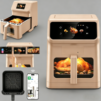 Freidora de Aire Inteligente de 6.5L con Pantalla Táctil TFT a Color de 4.3 Pulgadas, Horno Eléctrico Digital con Recetas Integradas, Freidora de Aire Digital para Uso Doméstico