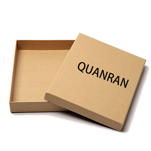 Factory Eco friendly custom logo brown kraft paper packaging box lid and base gift box with clear PVC window paper BOXS