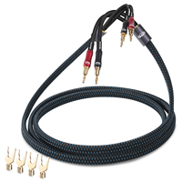 Câble audio audiophile RASANTEK Stock HIFI - Prise banane empilable de 4 mm vers prise jack OCC argenté à haute conductivité et faible perte