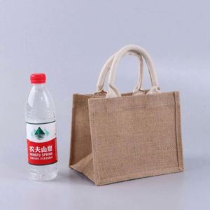 Bolsa de Lino con Logotipo Personalizado, Bolsas de Yute para Regalo, Bolsa de Yute al por Mayor con Asa de Madera, Ecológica - Product Image 2