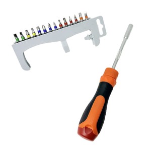 Jeu de tournevis à cliquet 16-en-1 LXRS1601 avec embouts en acier au vanadium coloré, support magnétique pliable, outil manuel métrique - Product Image 5