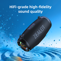 Enceinte de fête sans fil ZEALOT 50W avec deux haut-parleurs de 25W et éclairage RGB, résistance à l'eau IPX6, appairage TWS, Type-C, pour extérieur P15