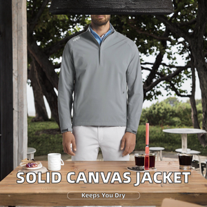 Veste Safari Unie Homme Grande Taille Imperméable Fermeture Éclair Tissu Toile Décontractée Printemps Automne Hiver - Product Image 2