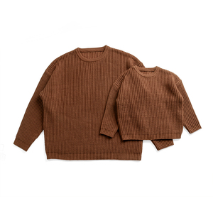 Pull en maille plate tendance à manches longues, pull-over maman et moi, sweat-shirt pour fille, pull-over pour l'automne et l'hiver - Product Image 2