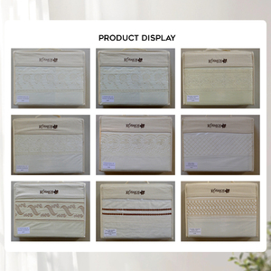 Kosmos Sợi Nhỏ Vải 100% Polyester Tùy Chỉnh Kích Thước Màu Đỏ Thêu Ren Cạnh 4Pcs Giường Phẳng Tấm - Product Image 4