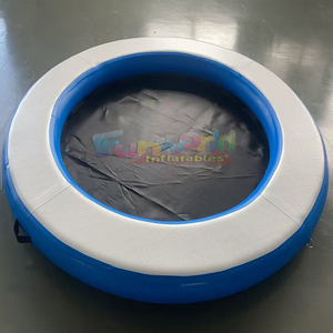 Commercial grade <b>inflatable</b> sunbathing pad for pool water lounge <b>floating</b> dock platform with mesh - Product Image 3