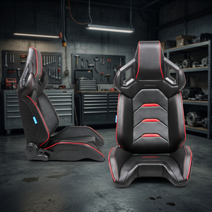 Silla de Oficina Ergonómica de Piel Sintética Raptor de Lujo en Oferta, Asiento Deportivo para Juegos con Espuma Confortable, Reclinable, Ajustable en Altura - Product Image 1