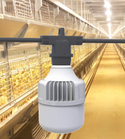 Ampoule pour poulailler à gradation progressive 0-100% IP67 Étanche AC/DC Sans scintillement Rouge+Blanc Commutable 9W 11W 15W 2700K-6500K