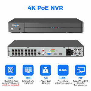 เครื่องบันทึกวิดีโอเครือข่าย16ช่อง8MP ความละเอียด4K P2p อัจฉริยะระบบ H.265 POE NVR รองรับ2 <span class=keywords><strong>SAT</strong></span> - Product Image 2