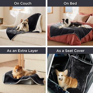 Mantas de Lana <span class=keywords><strong>Sherpa</strong></span> Lavables para Perros, Cubierta de Cama de Viaje para Perros Impermeable de Doble Cara, Manta para Mascotas - Product Image 6