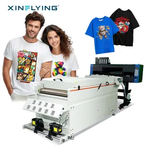 2024 mejor 4 I3200 60CM DTF Transferencia de Calor camiseta impresión Global gran oferta conjunto completo impresora DTF con máquina mezcladora de polvo