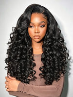 Perruque en cheveux humains bouclés rebondissants C Part, fermeture en dentelle HD 5x7, sans colle, pré-stylisée, densité 250, 16-26 pouces, prête à porter pour femmes noires