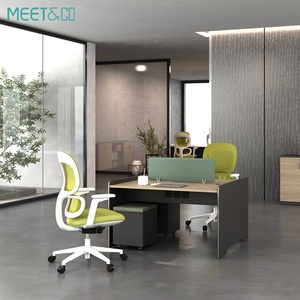 Customized Modern 4-Person Open Modular Office Desk Classic Wooden Work Computer Cubicle Convertible Panel Style - Product Image 2