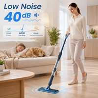 Serpillère pulvérisatrice silencieuse sans fil pour la maison et les bébés, avec réservoir d'eau propre et réservoir d'eau sale, serpillère à profil bas de 7 cm pour les coins des animaux domestiques